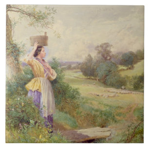 The Milkmaid, 1860 Ceramic Tile