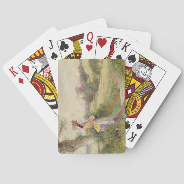 The Milkmaid, 1860 Playing Cards (Back)