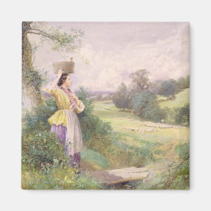The Milkmaid, 1860 (w/c on paper) Magnet