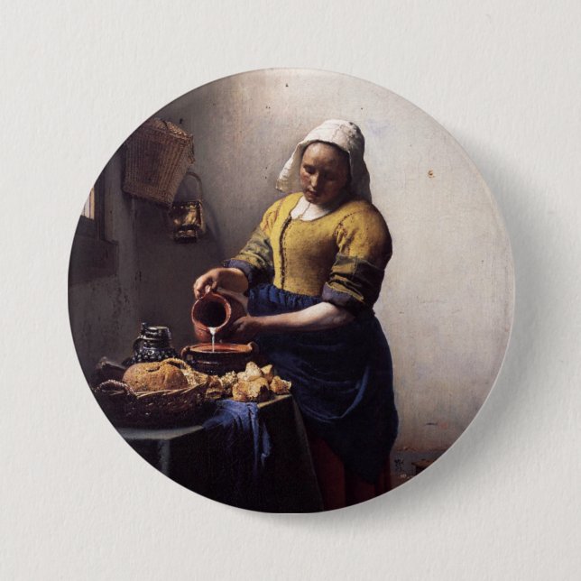 The Milkmaid by Johannes Vermeer 7.5 Cm Round Badge (Front)
