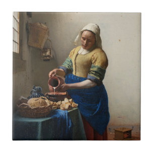 The Milkmaid by Johannes Vermeer, c. 1660 Ceramic Tile
