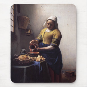 The Milkmaid by Johannes Vermeer Mouse Pad