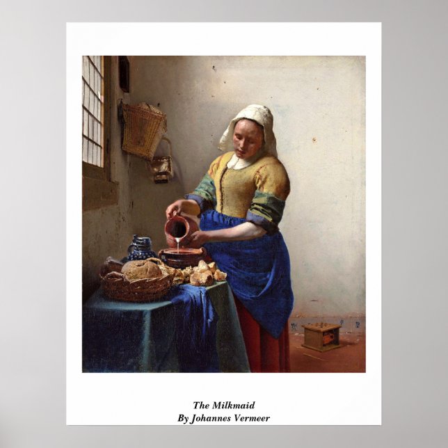 The Milkmaid. By Johannes Vermeer Poster (Front)