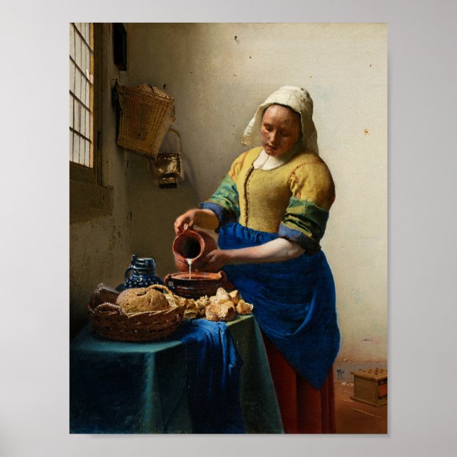 The Milkmaid by Johannes Vermeer Poster (Front)