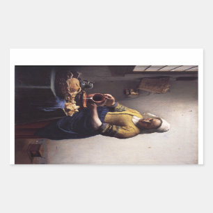 The Milkmaid by Johannes Vermeer Rectangular Sticker