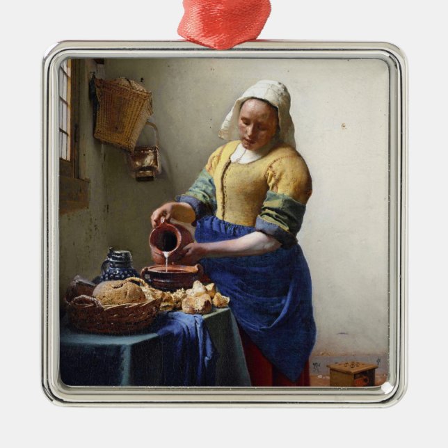 The Milkmaid, c.1658-60 (oil on canvas) Metal Ornament (Front)