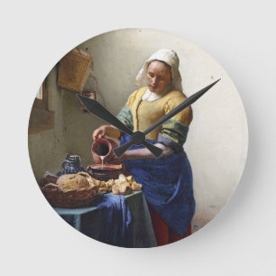 The Milkmaid, c.1658-60 (oil on canvas) Round Clock