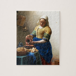 The Milkmaid, Custom gifts. Painting by Vermeer Jigsaw Puzzle