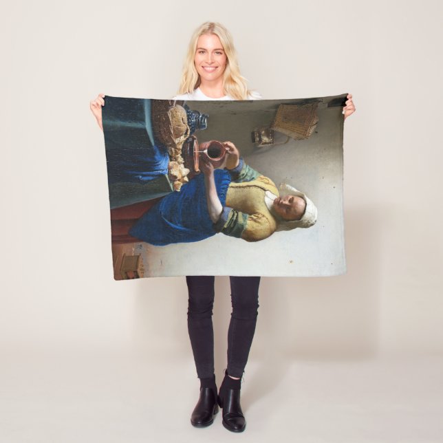 The Milkmaid, Johannes Vermeer, 1657-1658 Fleece Blanket (In Situ)