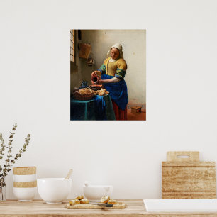 The Milkmaid Johannes Vermeer Poster