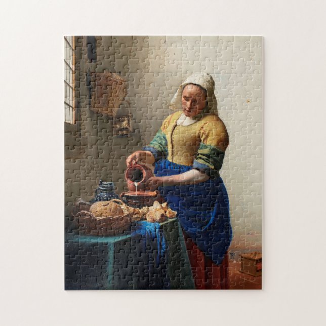 The Milkmaid / Kitchen Maid - Johannes Vermeer Jigsaw Puzzle (Vertical)