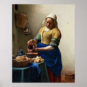The Milkmaid, popular painting, Poster