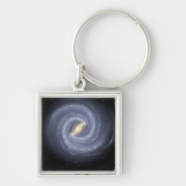 The Milky Way Galaxy (annotated) Key Ring (Front)