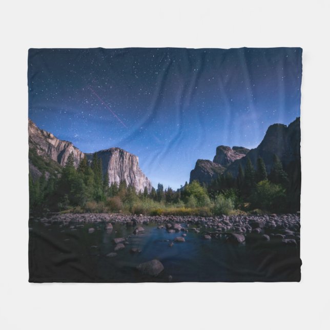 The Milky Way | Yosemite National Park Fleece Blanket (Front (Horizontal))