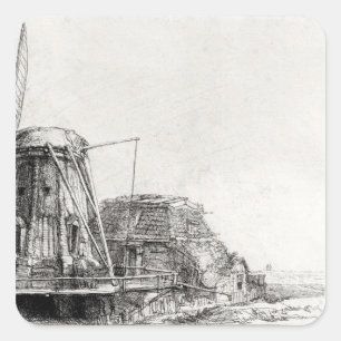The Mill, 1641 Square Sticker