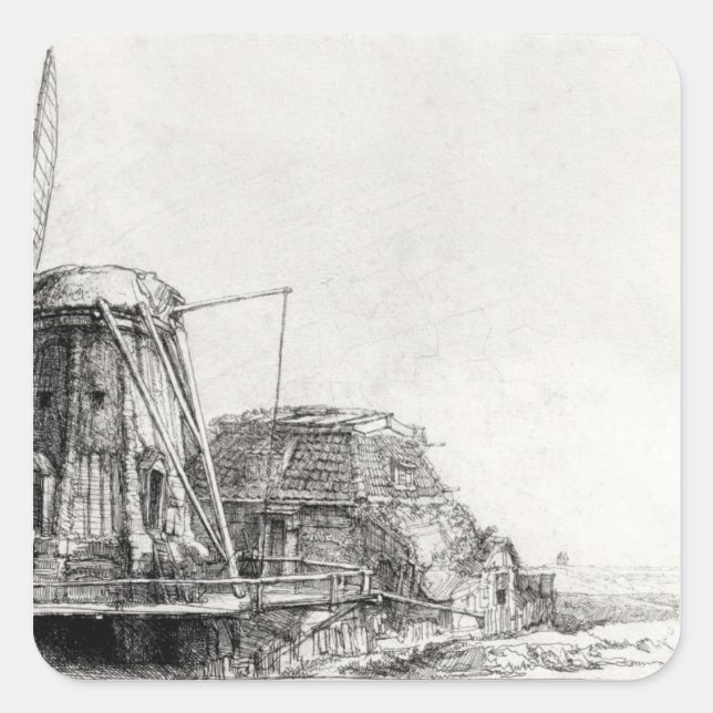 The Mill, 1641 Square Sticker (Front)