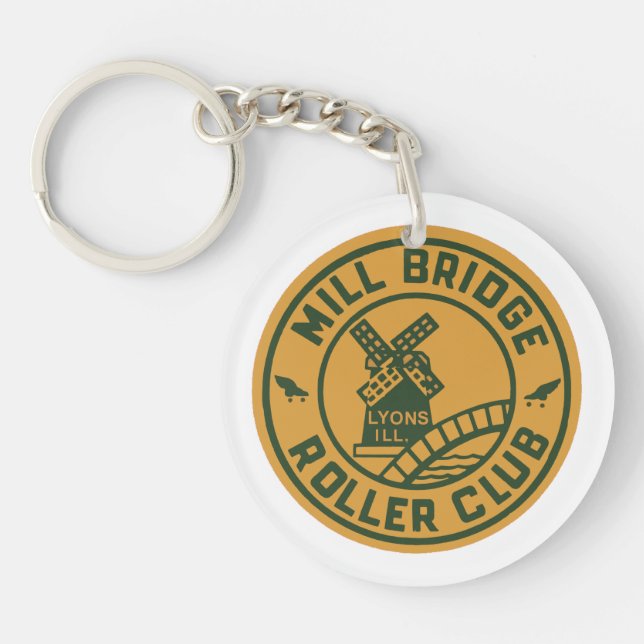 The Mill Bridge Roller Rink, Lyons, Illinois Key Ring (Front)