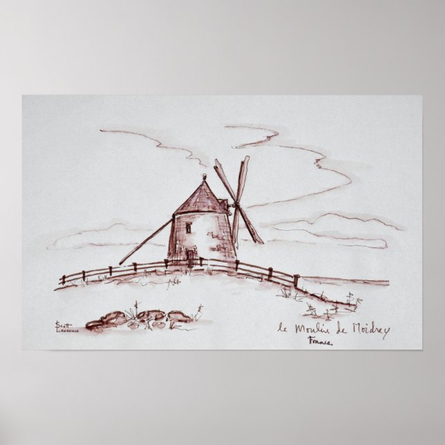 The Mill of Moidrey Windmill | Pontorson Poster (Front)