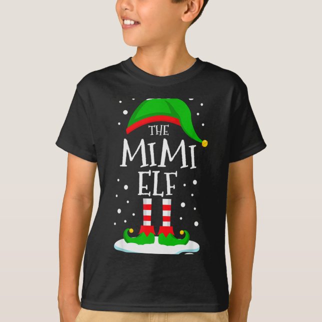 The Mimi Elf Christmas Family Matching Xmas Grandm T-Shirt (Front)