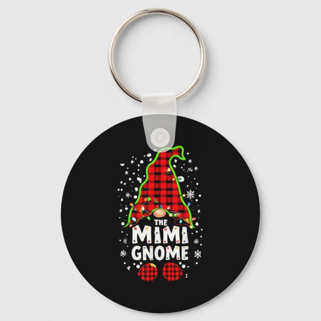 The Mimi Gnome Matching Family Christmas Outfit Gr Key Ring (Front)