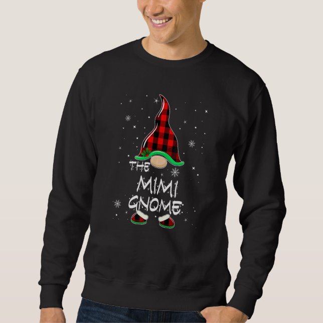 The Mimi Gnome Red Buffalo Plaid Christmas Pajama Sweatshirt (Front)