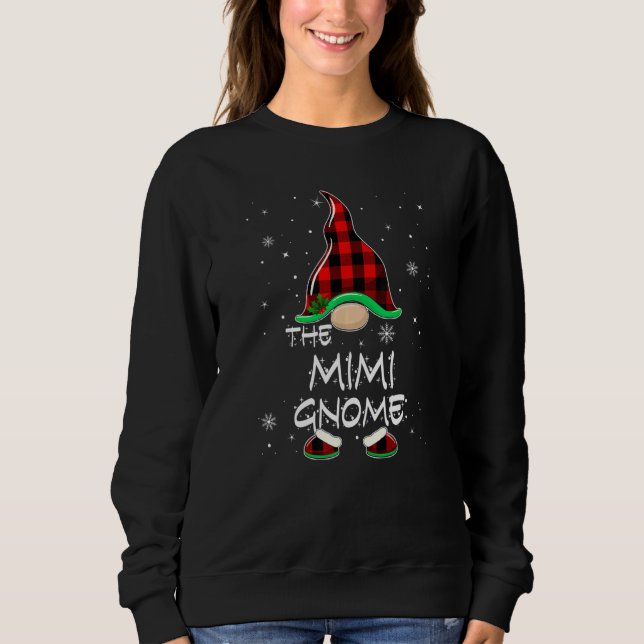 The Mimi Gnome Red Buffalo Plaid Christmas Pajama Sweatshirt (Front)