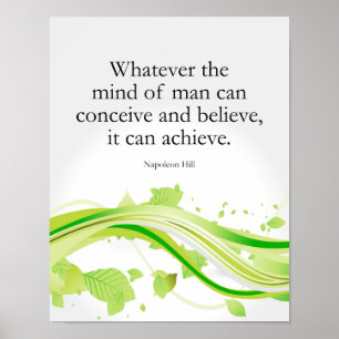The Mind Can Achieve Motivational Quote Poster