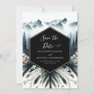 The Minimalist Forest Mountain Wedding Save The Date