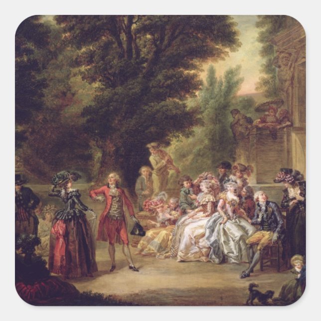 The Minuet under the Oak Tree, 1787 Square Sticker (Front)