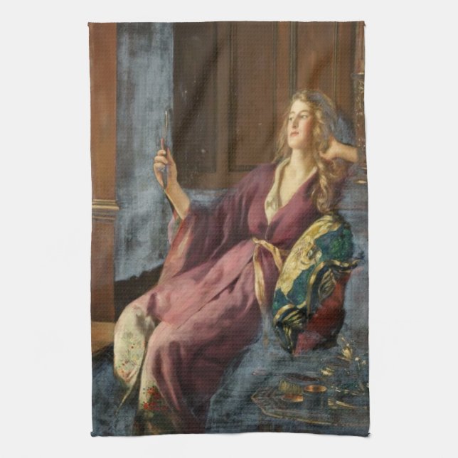 The Minx (by John Collier) Tea Towel (Vertical)
