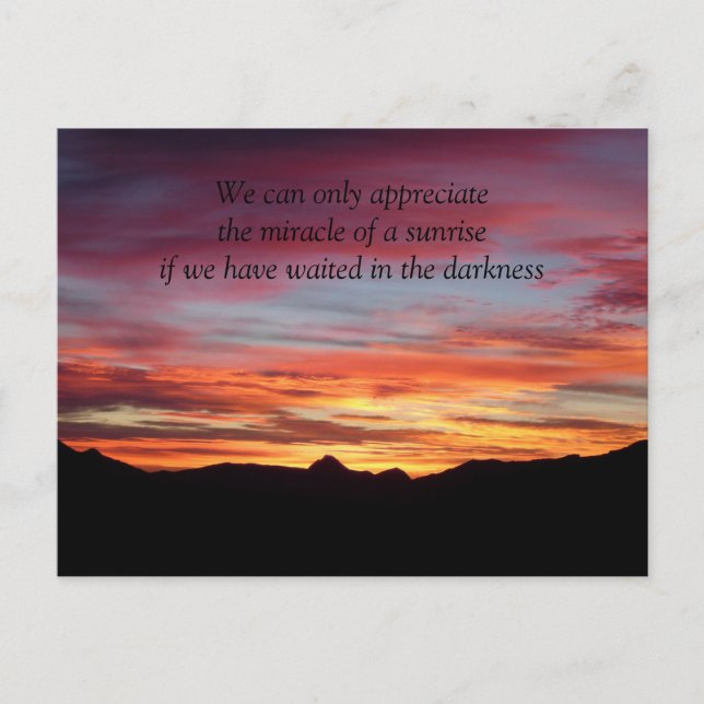 The miracle of a sunrise postcard (Front)