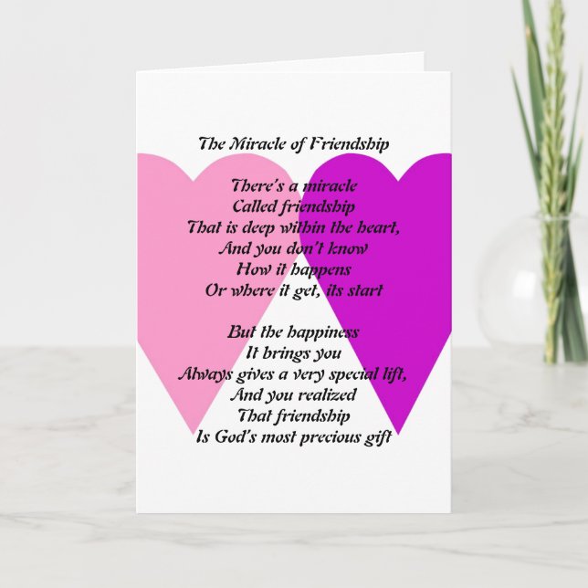 The Miracle of Friendship Card (Front)