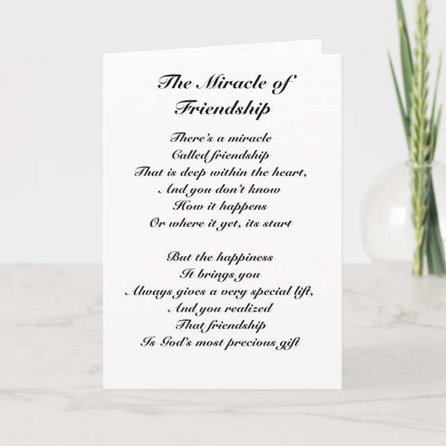 The Miracle of Friendship Card (Front)