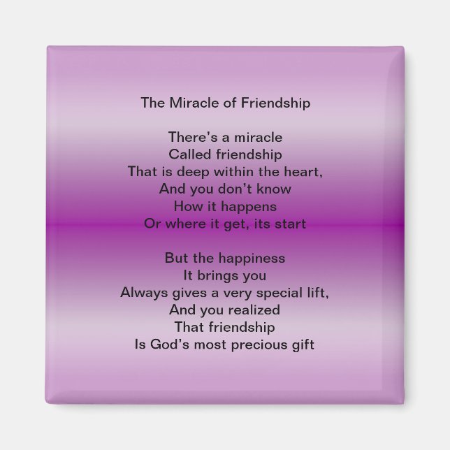 The Miracle of Friendship magnet (Front)