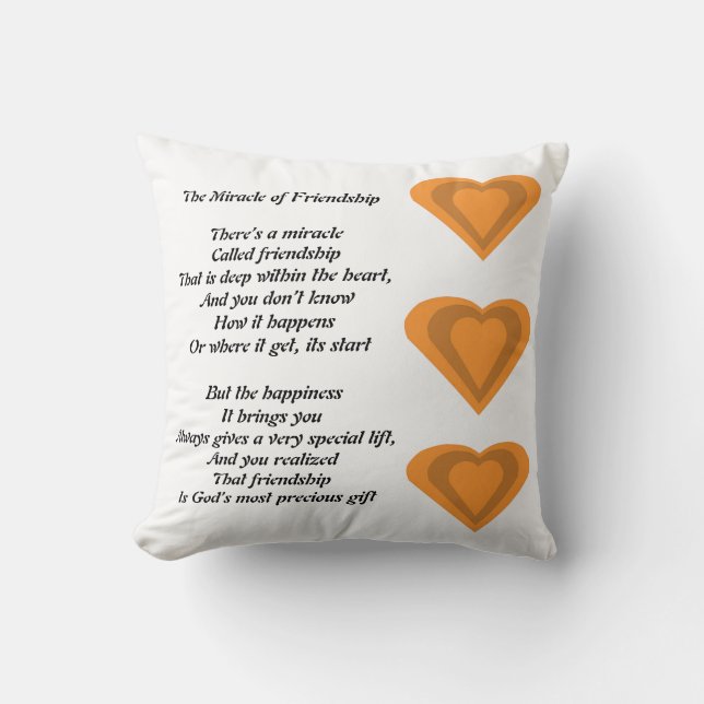 The Miracle of Friendship Poem pillow (Front)