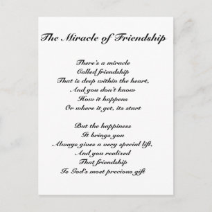 The Miracle of Friendship Postcard