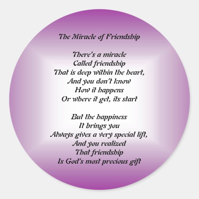 The Miracle of Friendship sticker (Front)