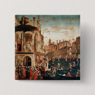 The Miracle of the Relic of the True Cross 15 Cm Square Badge
