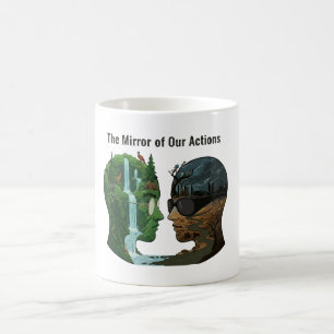 The Mirror of Our Actions: Nature vs Industry Coffee Mug