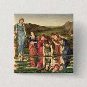 The Mirror of Venus, 1870-76 (oil on canvas) 15 Cm Square Badge
