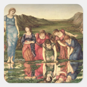 The Mirror of Venus, 1870-76 (oil on canvas) Square Sticker