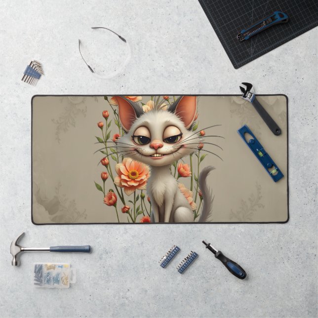 The mischievous cat  desk mat (Workstation)