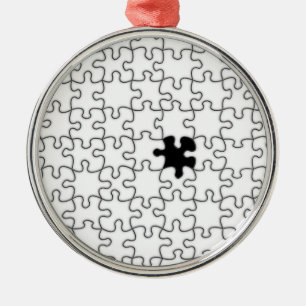 The Missing Puzzle Piece Background Template Metal Ornament