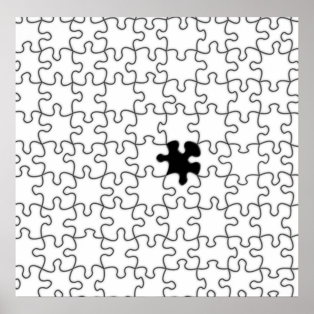 The Missing Puzzle Piece Background Template Poster (Front)