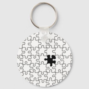 The Missing Puzzle Piece Pattern Key Ring