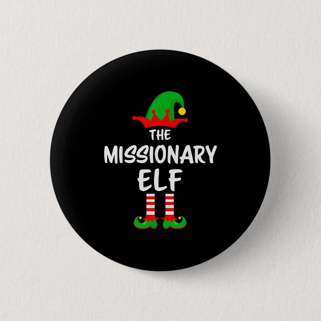 The Missionary Elf Matching Family Christmas  6 Cm Round Badge (Front)