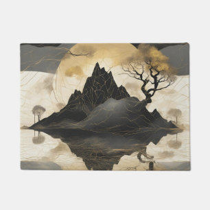 The Misty Mountain Black & Gold Doormat