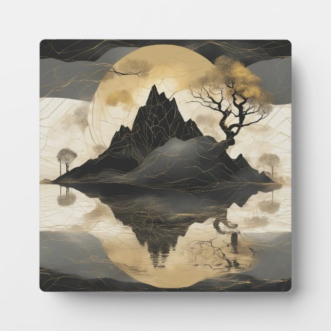 The Misty Mountain Black & Gold Plaque (Front)