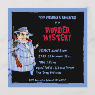 The Mob Boss black Murder Mystery Invitation
