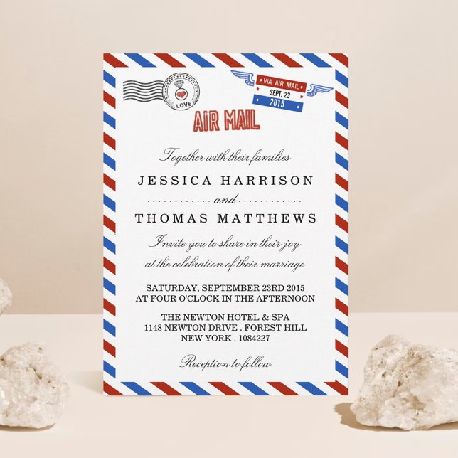 The Modern Airmail Wedding Collection Invitation (Creator Uploaded)